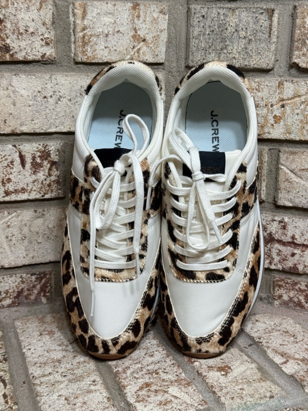 J.Crew Saturday Sneakers in Canvas and Leopard Real Calf Hair NWOT - Picture 6 of 9